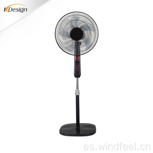 Ventilador de pie de alta potencia agradable negro ventiladores de pie de control de velocidad estándar de 16 pulgadas con temporizador